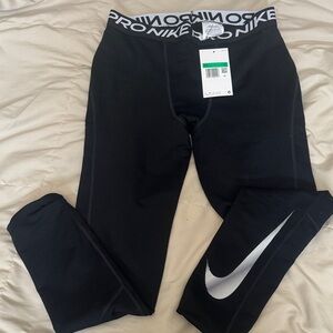 Nike Kids Black Leggings with White Logo